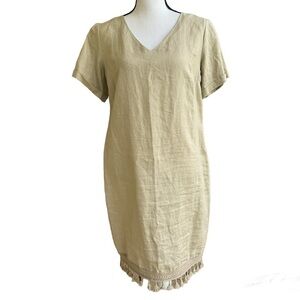 Peck & Peck Vintage Linen Tassel Dress Size Small